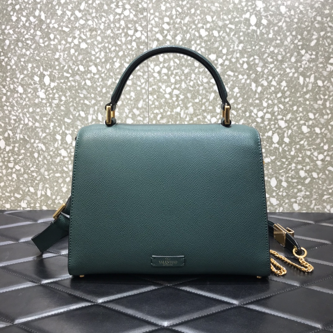 Valentino Garavani Vsling Medium Handbag in Niagara Grainy Calfskin 